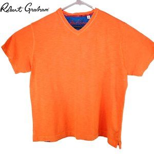 Robert Graham Men's XL T-Shirt Orange V Neck